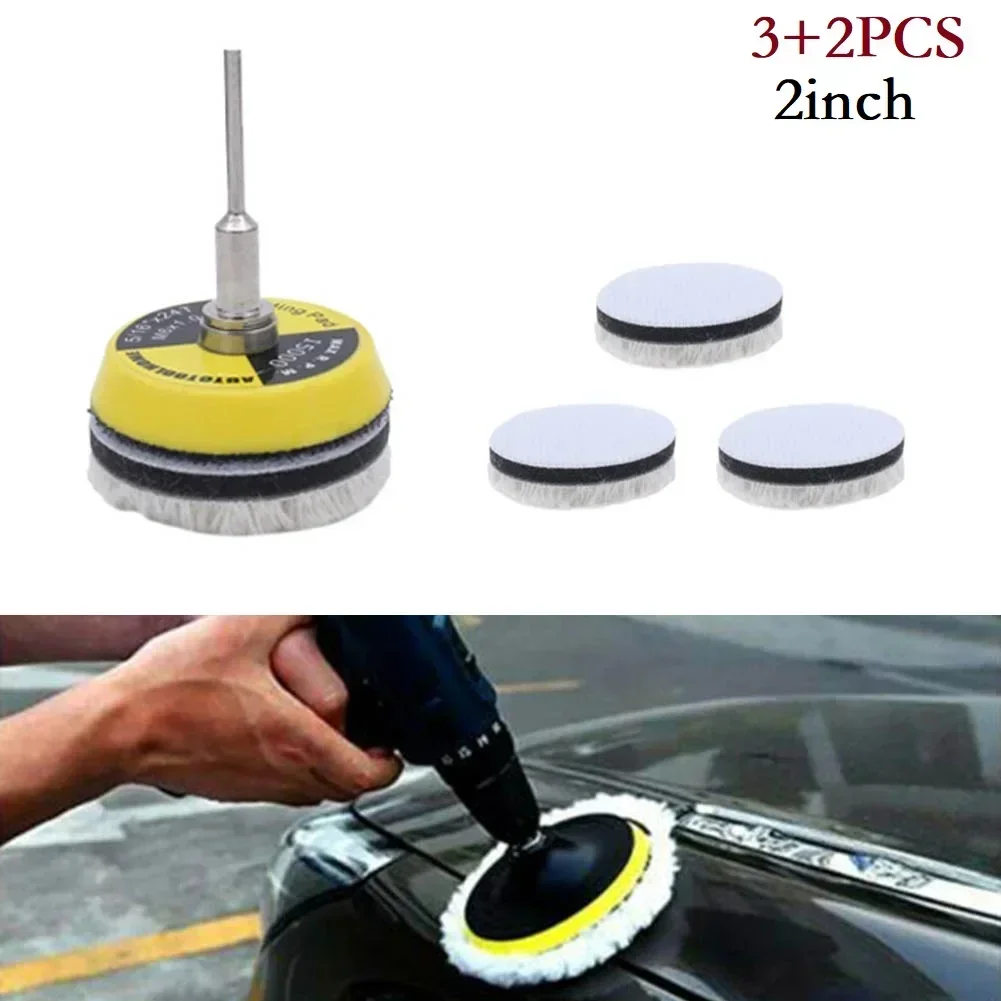 

5pcs/Set 2inch Polishing Pads Circle Buffing Pad Car Polisher Drill Wool Wheel Mop Kit For Car Polisher Discs Auto Cleaning Tool