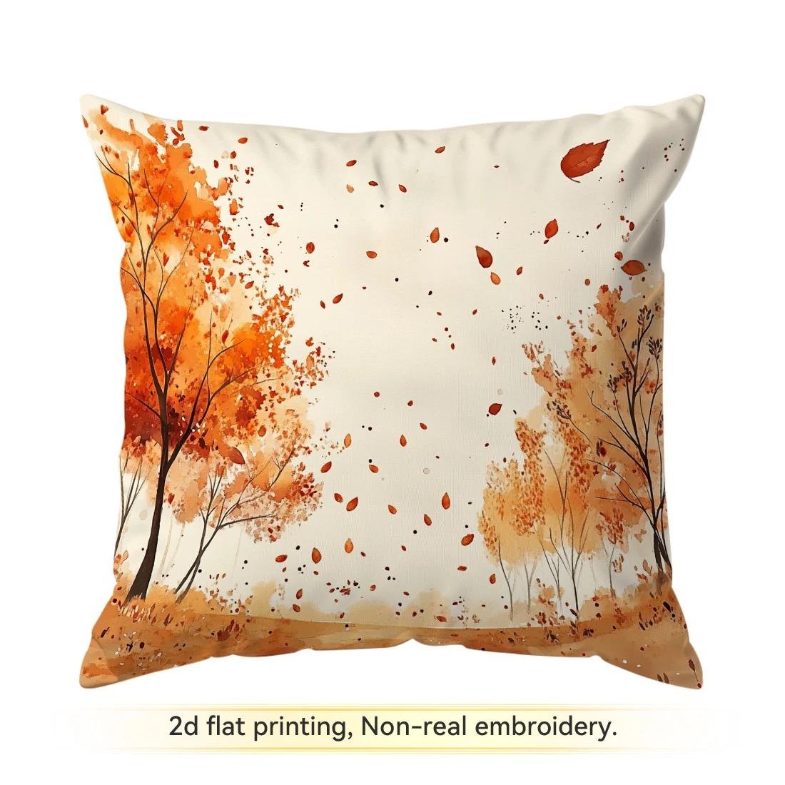 1pc Autumn Maple Leaves Watercolor Painting Cushions Pillowcase Polyester Cushion Cover Throw Pillow Pillowcover Home Car Sofa D