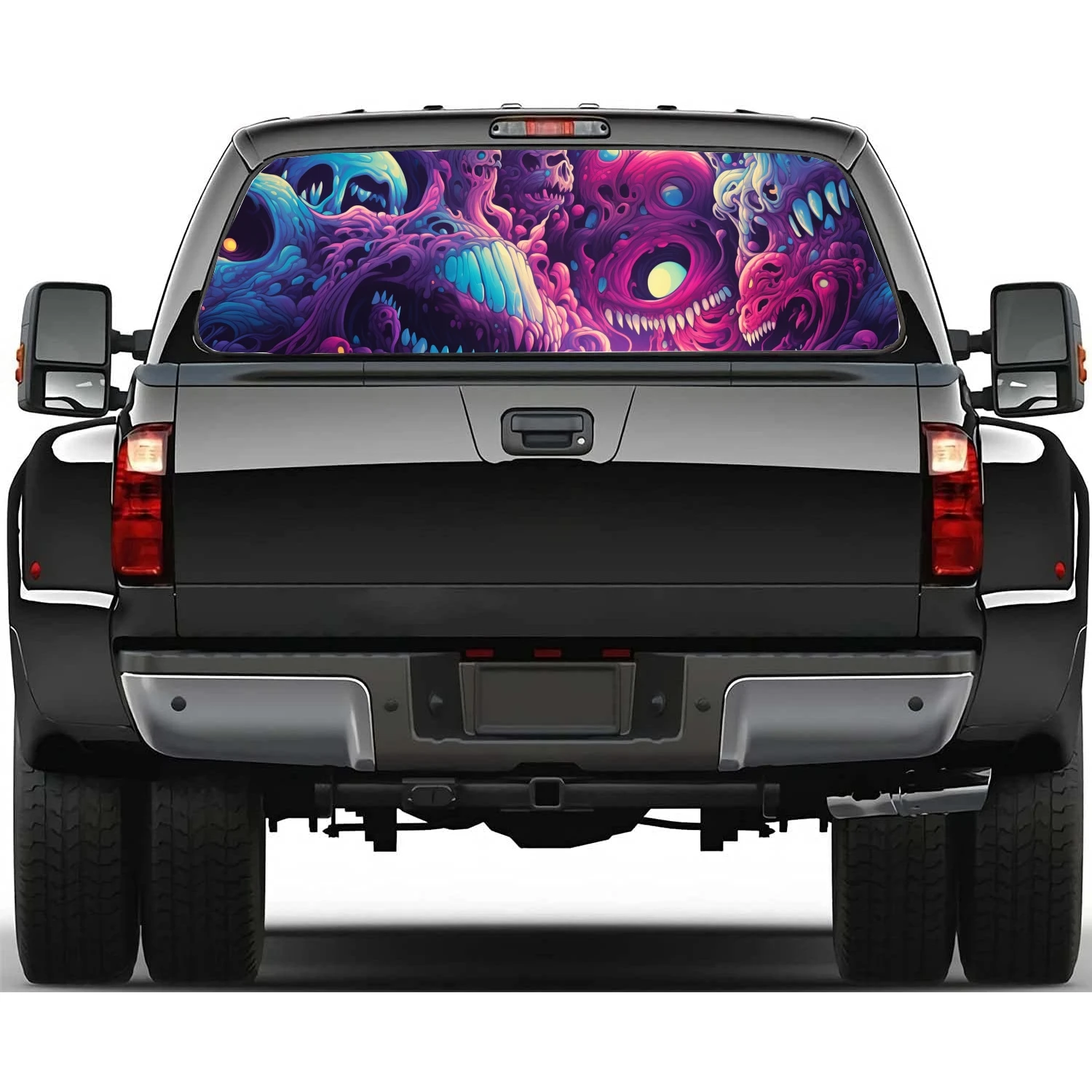 

Abstract Psychedelic Monster Car Rear Window Decal Fit Pickup,Truck,Universal See Through Perforated Back Window Vinyl Sticker