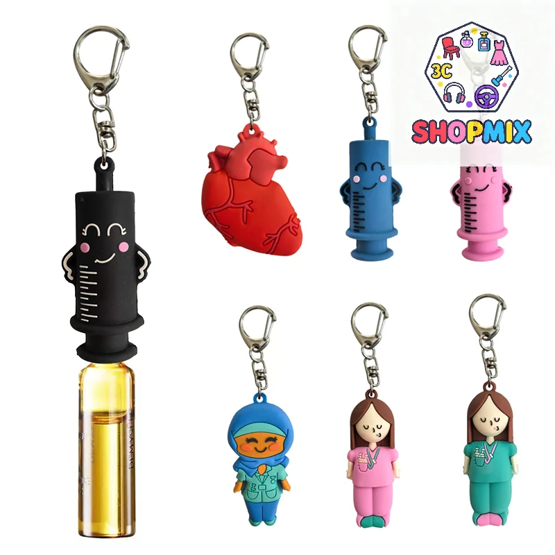 Syringe-Shaped Ampoule Bottle Opener Keychain Rubber Cutter Aid Medication Vial Breaker Tool For Home Nurses And Doctors