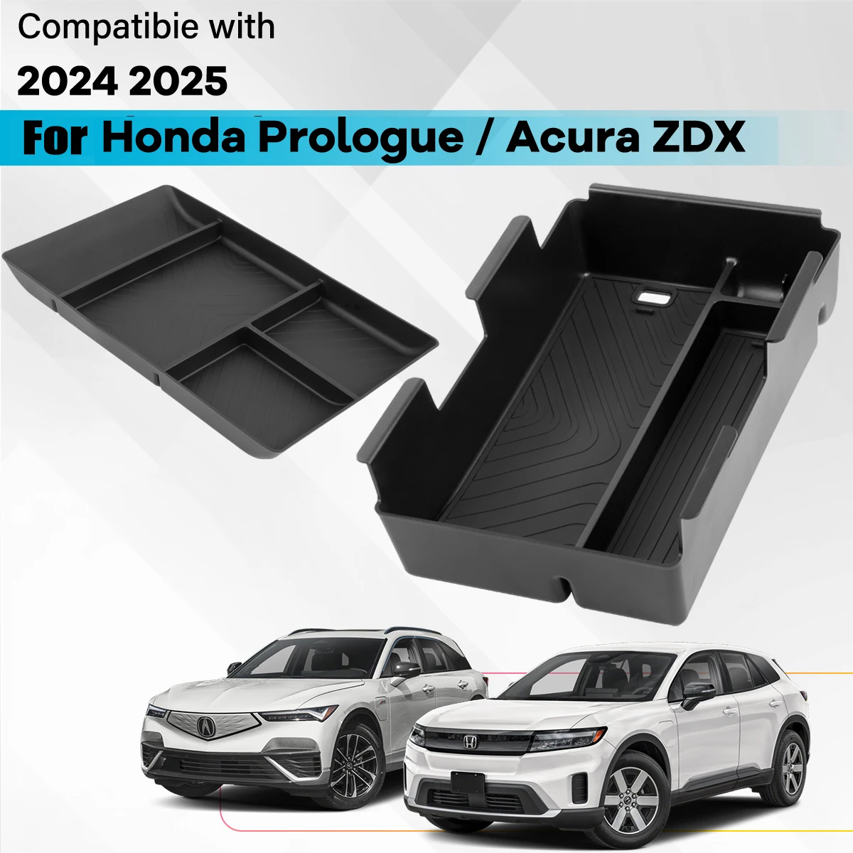 

2x Center Console Organizer +Lower Console Storage Tray For 2024 2025 Honda Prologue EV/ Acura ZDX Accessories Console Insert