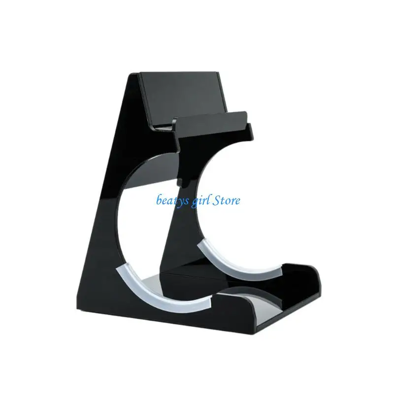 

C7AB 2Tiers Desktop Speaker Stand Mount Acrylic Phone Holder for Charge 5/6 Speaker Support Two Slots Clear Stands Protector