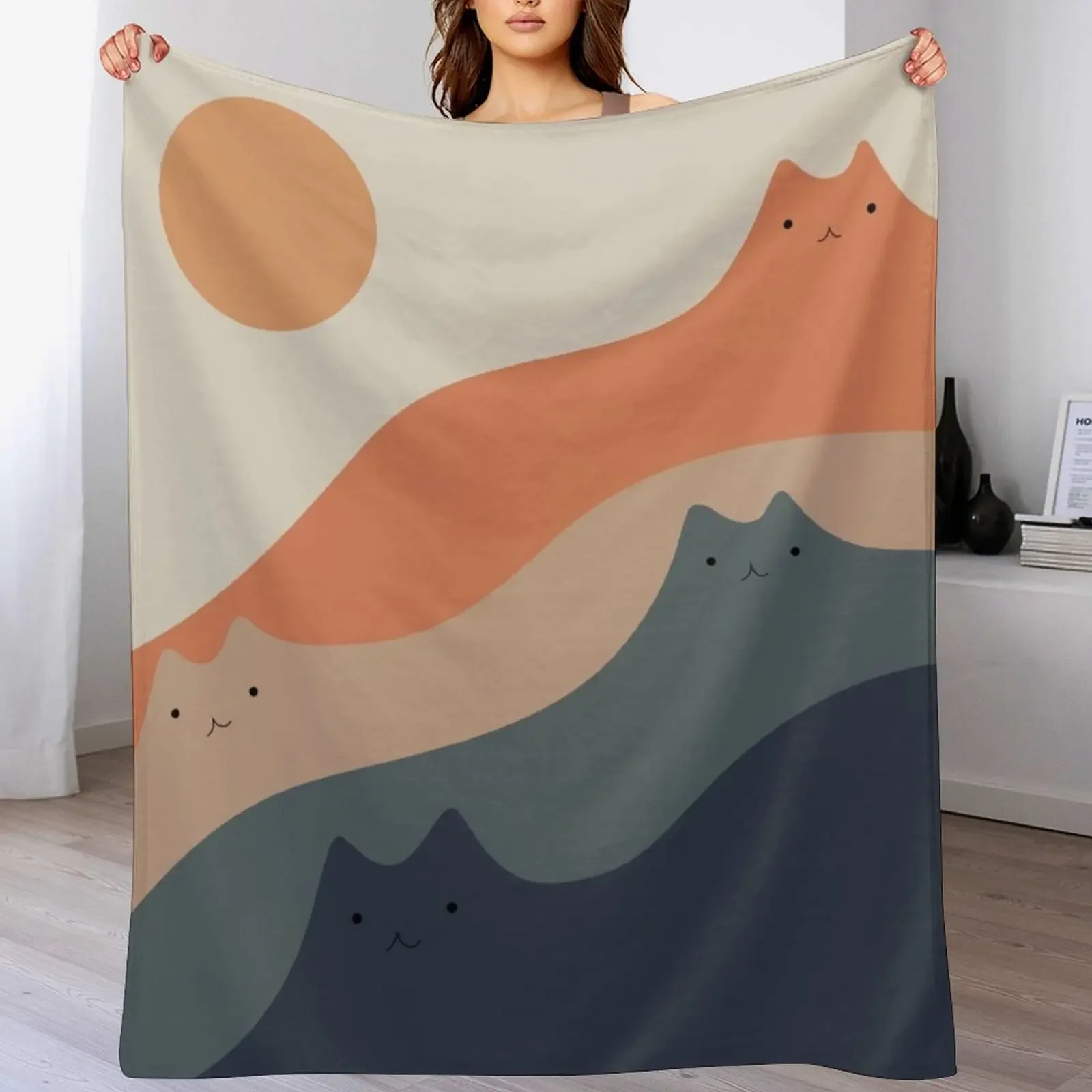 

Cat Landscape 90 Throw Blanket Plaid Soft Beautifuls Warm Blankets