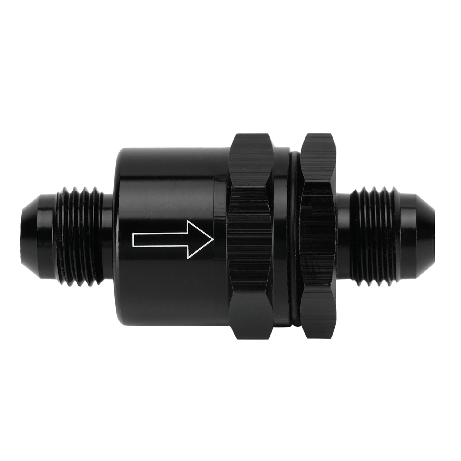 6AN Non Return One Way Inline Check Valve Fitting Aluminum-Black