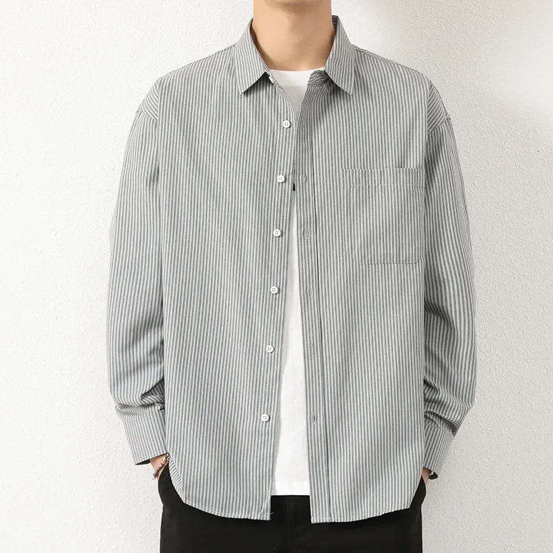 

American retro checkered shirt men's spring and autumn new style loose casual long sleeved shirt casual jacket top trend