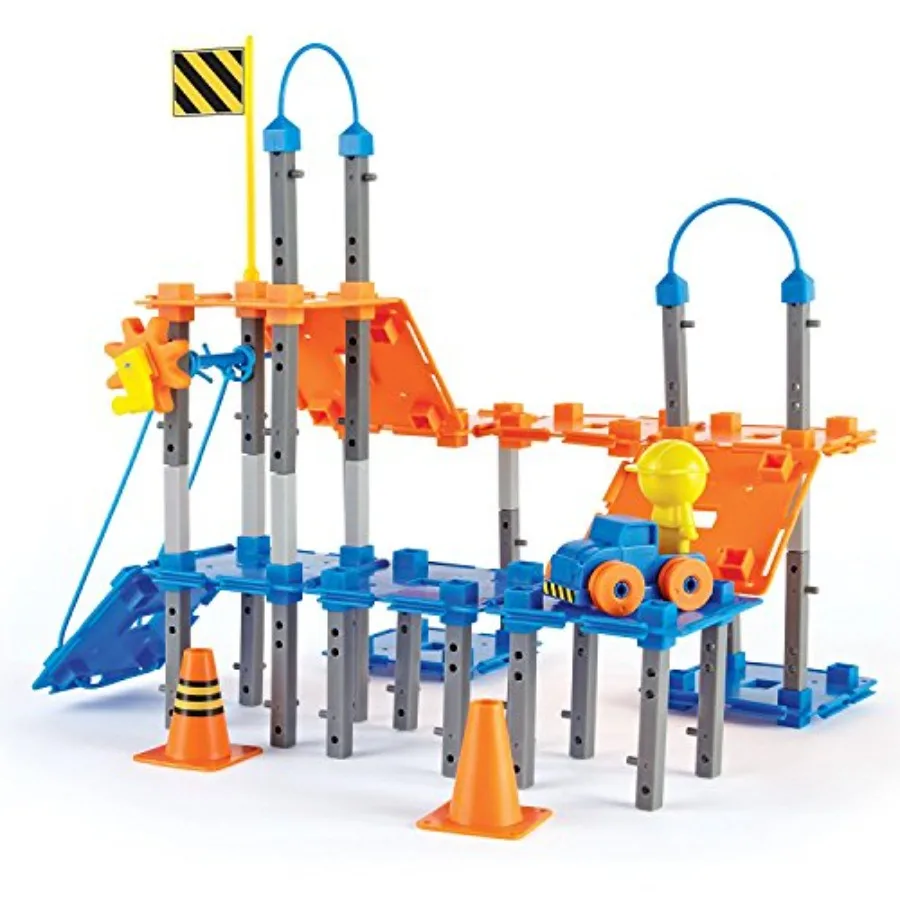 City Engineering and Design Building Set, Engineer STEM Toy, Construction Toys, 100 Pieces, Simple hines,Ages 5+