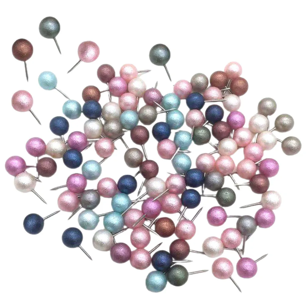 Pearl Ball Pushpin Decorative Thumbtacks Drawing Fabric Bulletin Straight Pins with Heads
