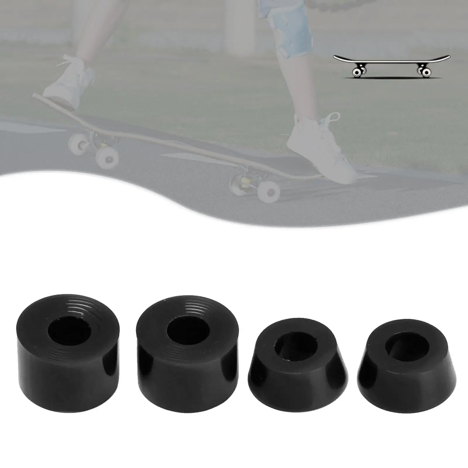 Buchas de substituição para caminhão de skate, Longboard, preto, 4x, 92A, 3-4Pack