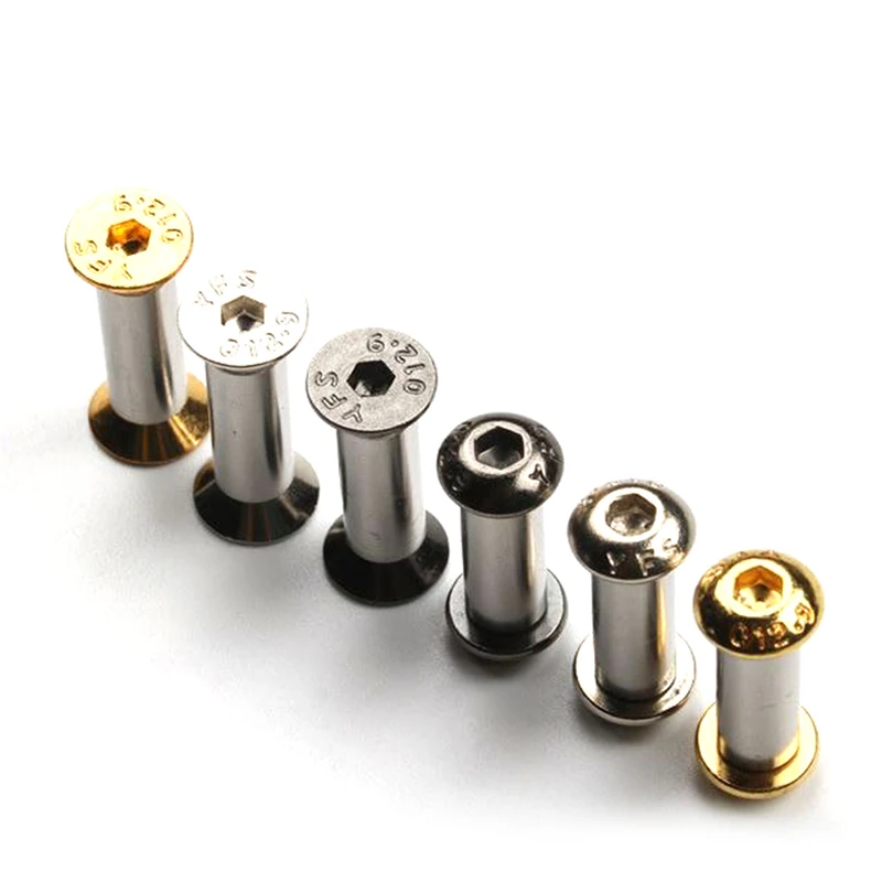2pcs Knife Handle Bolt Rivets Screw Fastener Nut Hex Flat Head Screws DIY Material Knives Maker Screws for Fixing Blade Knife