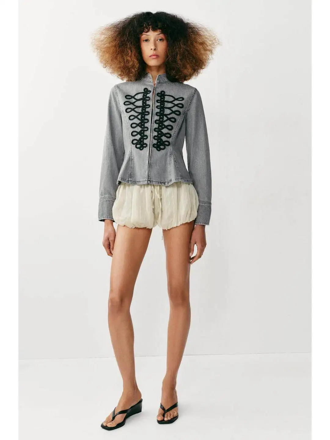Summer New Hidden Button Closure Rope Knot Short Skirt Style Coat Standard Fit Casual Style Polyester Fiber Long Sleeve Jacket