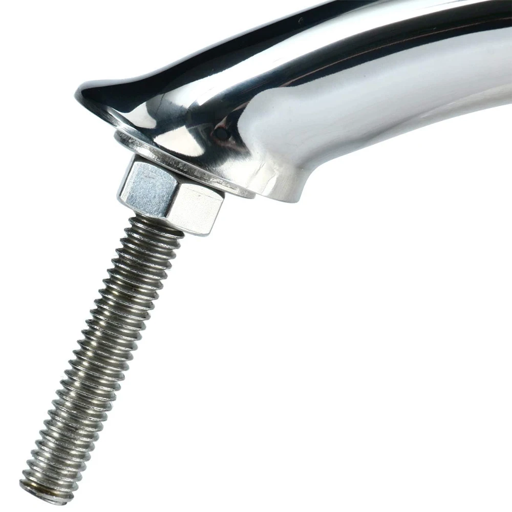 

Ручка-поручень для лодки из полированной нержавеющей стали, круглая трубка - 8 дюймов, морская ручка-поручень