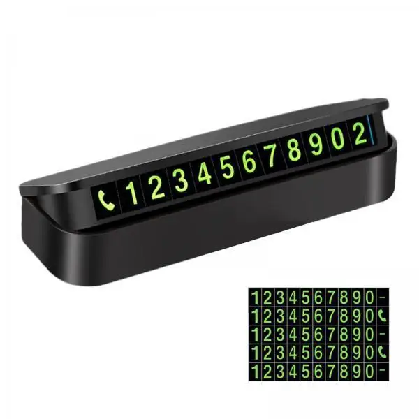 

Durable ABS Temporary Car Parking Card Plate with Luminous Stop Sign for Vehicle Dashboard Automotive Interior