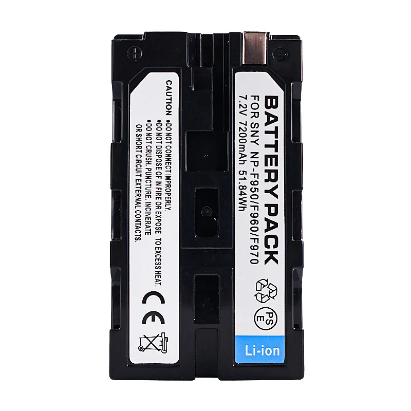 NP-F950 7.2v 7200mAh High-density Lithium Battery Suitable for Sony Camera Light Monitor Compatible with F930 F970 Full Decoding