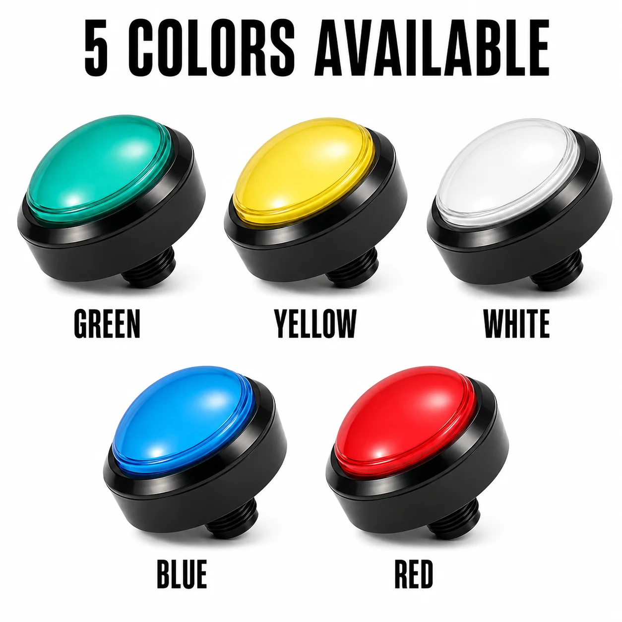 100mm Straight Edge Dome LED Arcade Push Button with Microswitch for MAME JAMMA DIY Game Cabinet