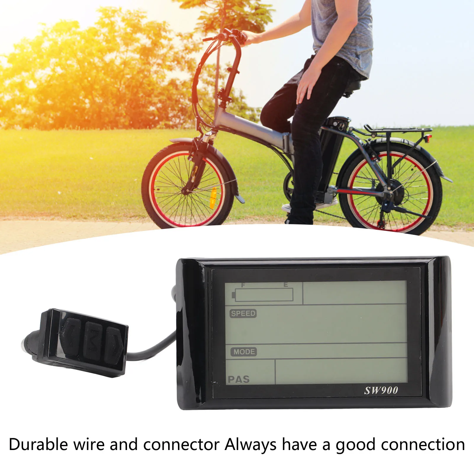SW900 Electric Bike Panel LCD Meter Waterproof  Pin for Electric Scooter Replacement Accessories