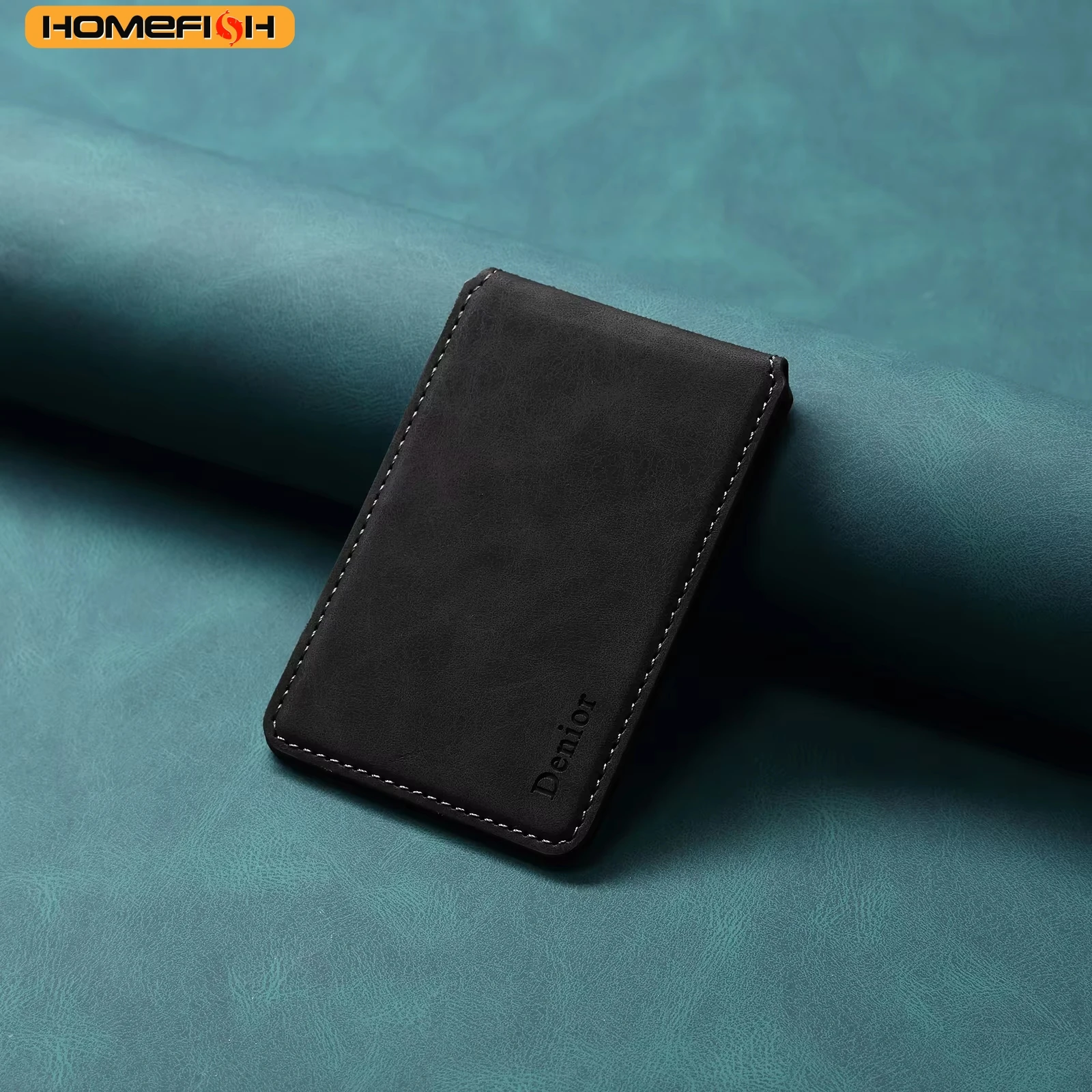 HOMEFISH Magnetic Leather Card Sleeve, Portable Card Bag Compatible with MagSafe Phone Case