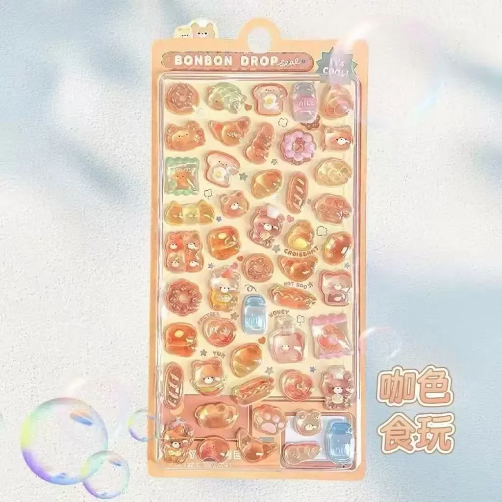 3D-Relief-Jelly-Sticker: Cartoon-Tier-Aufkleber, Süßigkeiten-Geister-Kaninchen, Ästhetische Sticker für DIY-Handyhüllen, Tagebücher und Schreibwaren – Detail 6