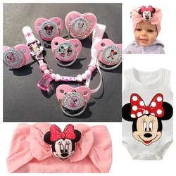 Minnie Mouse Stereoscopic children's socks for girls Cute cartoon animal pacifier clip Personalized accessories Baby crawl suit