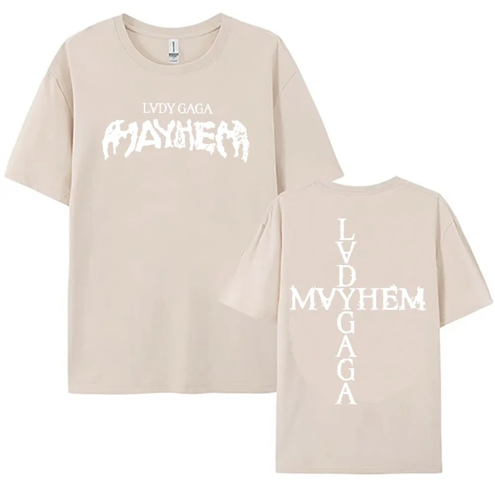 Lady Gaga Mayhem Album 2025 Tshirts New Fashion Singer Printing T-shirt Cotton Soft Short Sleeve Tee-shirt Unisex Streetwear Tee