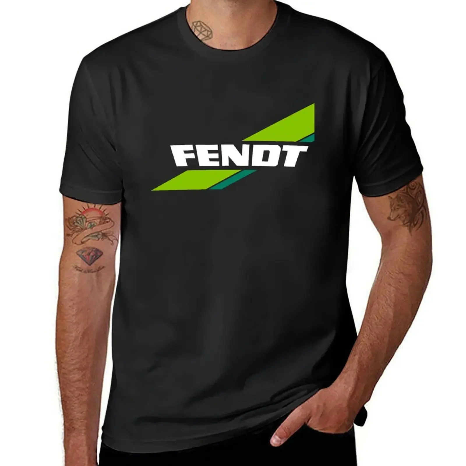 

fendt Tractors Old Logo Green T-Shirt luxury designer quick drying basketball graphic tees mens t shirts top quality