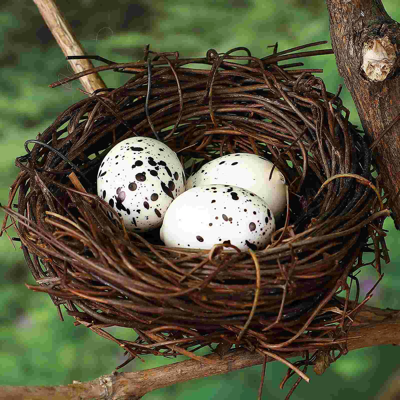 

50 Pcs Craft Bird Eggs Foam Fake Bird Eggs Adornments Decorative naments Craft Adornments Easter Toys Small Props