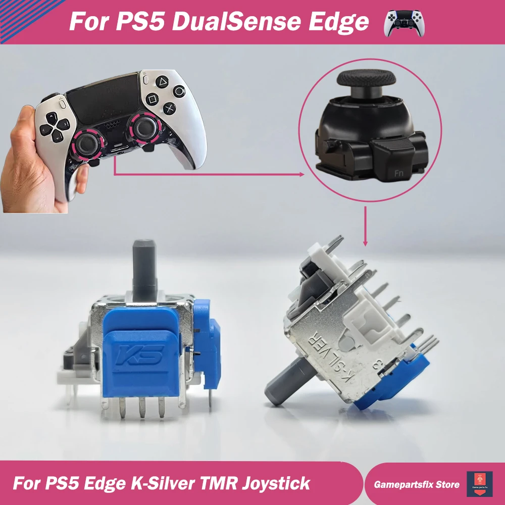 2/10pcs K-Silver JS13 PRO+ TMR Joystick Replacement for PS5 Edge TMR Electromagnetic Joystick 3D Analog ThumbStick for PS5