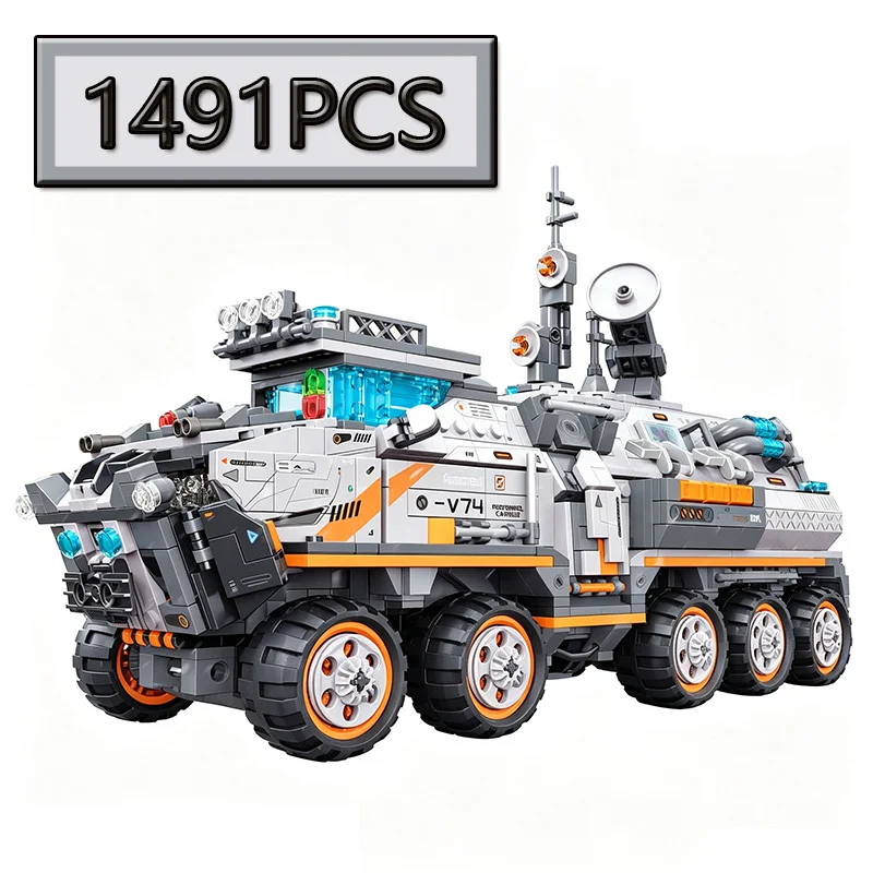 MOC Low-level Detection Vehicle Steel Rhinoceros Armored Vehicle Creative Building Block Model DIY Assembly Puzzle Toy Gift