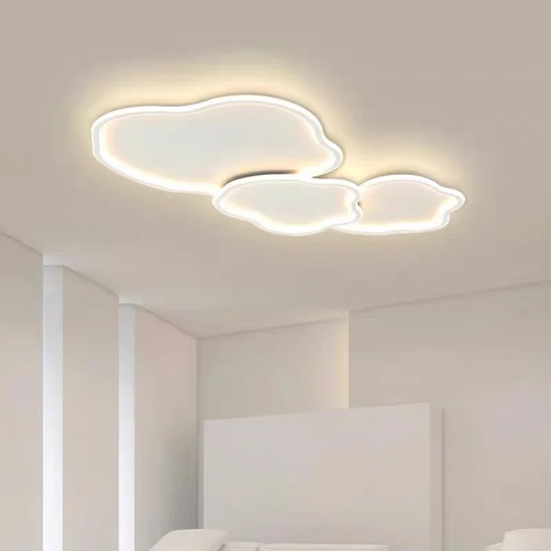 Nordic Minimalist Stylish Creamy Clouds Art Creative Plated Lamps LED Home Ceiling Lights for Living Room Decoration Chandeliers