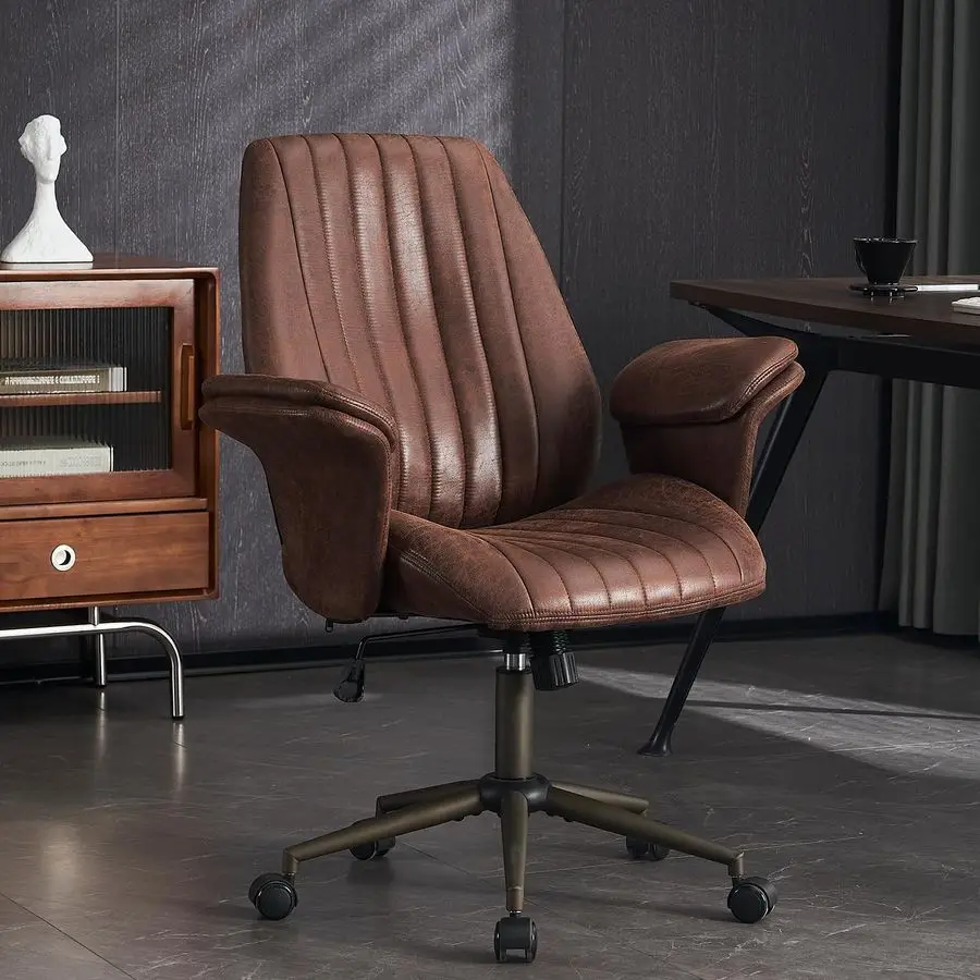 Office Desk Chair Office Smooth Casters Ergonomic Computer Chair with Lumbar Support Adjustable Height Rolling Swivel Executive