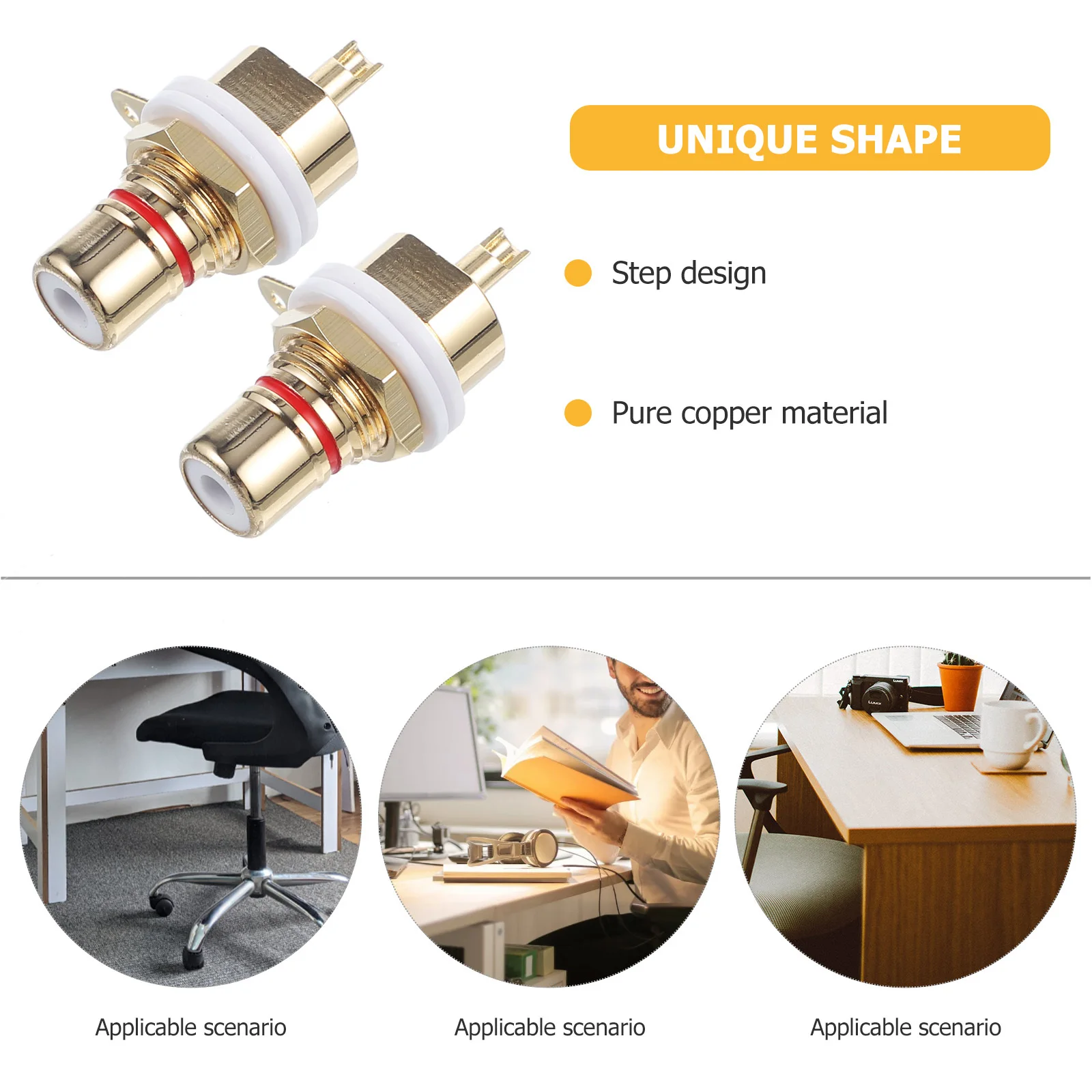 

2pcs Rca Female Socket Connector Pure Copper Panel Mount Adapter For Amplifier Gold Plated Audio Jack Welding Coupler