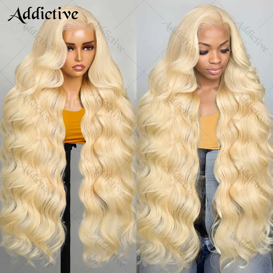 ​ ​ ​ 30 40 cali 250% 613 Miodowy blond 13x6 HD Body Wave Lace Frontal Wig Ludzkie włosy 13x4 Przezroczysta koronkowa peruka na przód dla kobiet