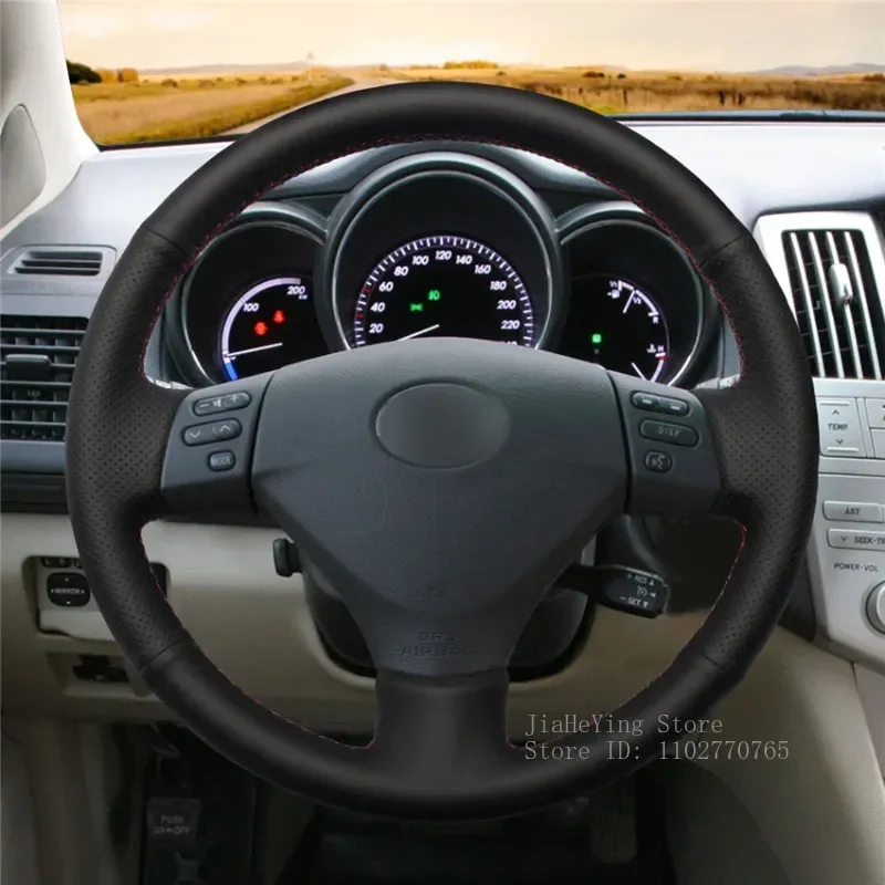 DIY Hand-Stitched Non-slip Artificial Leather Steering Wheel Cover for Lexus RX330 RX400h RX400 Toyota Corolla Verso Camry