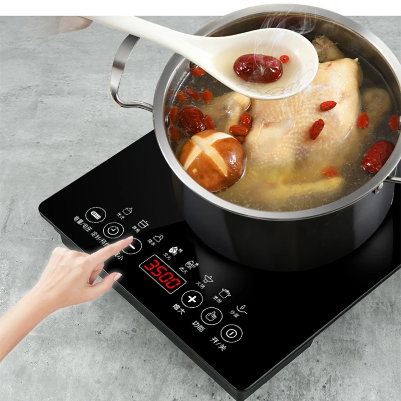 DMWD Desktop Bulit-in Electric Ceramic Hob Burner Electromagnetic Induction Cooker Embedded Hotpot Heating Stove Cooktop Oven EU