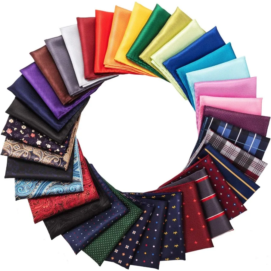 Elegante fazzoletto da taschino da uomo per abiti formali: fazzoletto da taschino morbido ed elegante da 8,3 x 8,3 pollici, perfetto per la festa di nozze