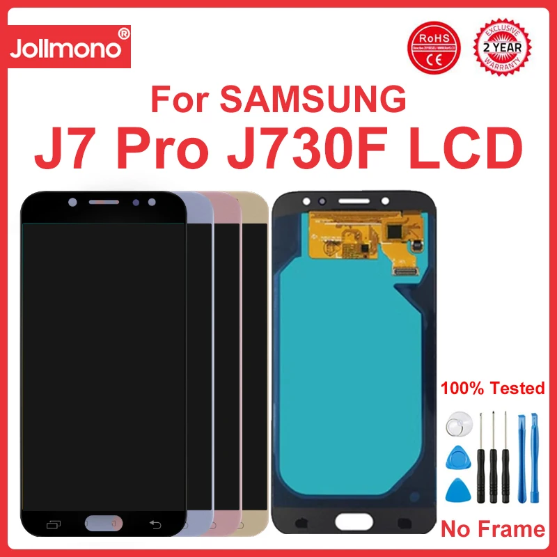 5.5'' Super AMOLED J730 Display Screen, for Samsung Galaxy J7 Pro J730F J730G/DS LCD Display + Touch Screen Digitizer Assembly