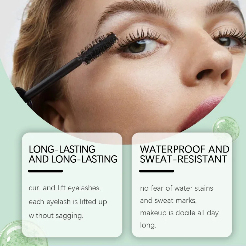 

Black Volumizing Mascara - Lengthening, Waterproof, Smudge Proof, Clump Free, Natural Curled Lashes, Long Lasting