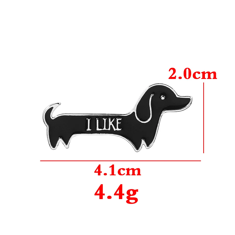 Cartoon Cute Dachshund Dog I LIKE Enamel Pins Badge Brooch For Cartoon Fans Woman Man Lapel Pin Jewelry Accessories Gifts