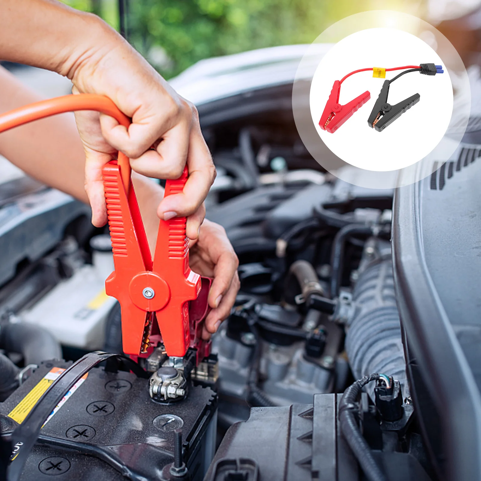 

Emergency Jumper Cable Alligator Clamp Booster Clips for 12V Vehicle Start with Overcurrent Overvoltage Protection