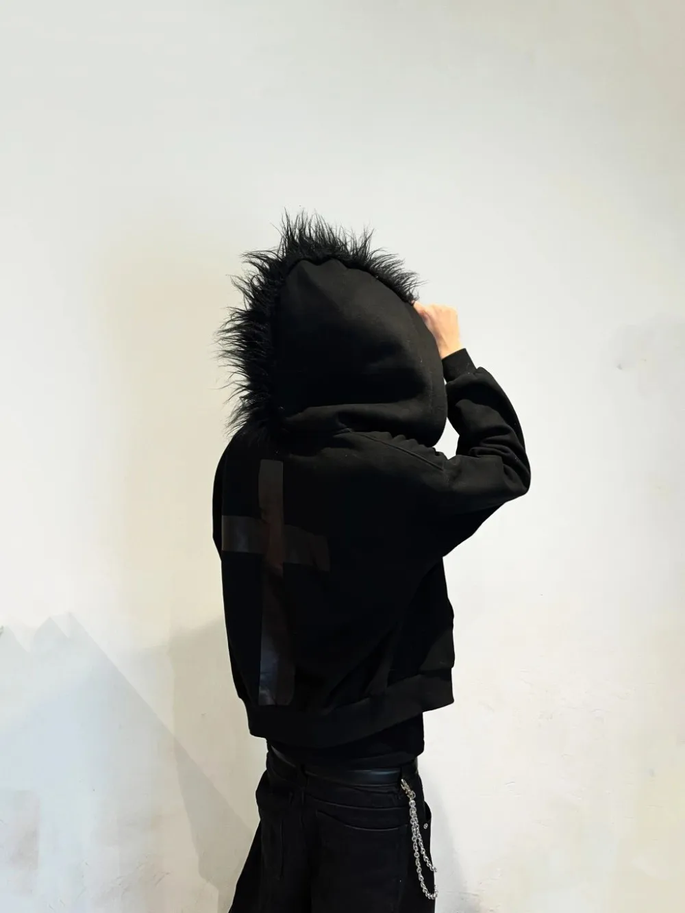 Codzienna bluza z kapturem, kardigan, wzór z naklejkami krzyżowymi, luźna kurtka z kapturem, trend amerykański jesień-zima 2025