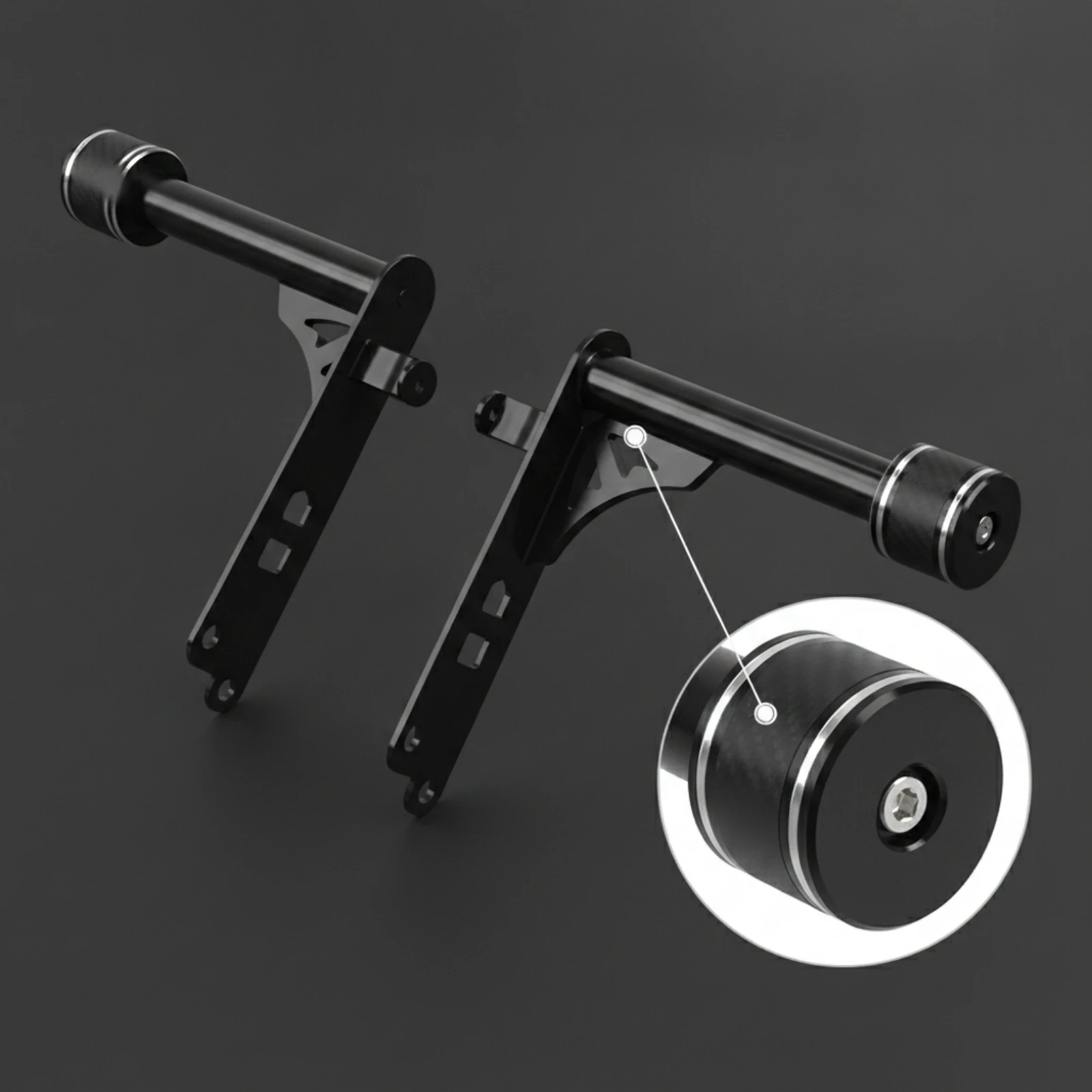 Front Crash Bar Cylindrical Crash Bar with Mounting Bolts Engine Guard with Mounting Hardware Blacked-out Engine Guard Bumper