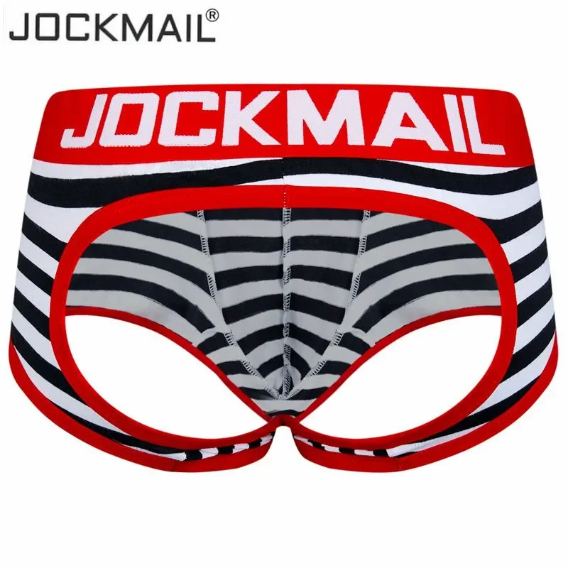 JOCKMAIL Sexy Men Underwear BOTTOMLESS BOXER Men Thong G-strings Tanga Short Underpants Gay Male Underwear Open Backless Crotch