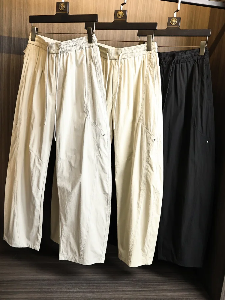 

Легкие мужские повседневные брюки для активного отдыха, быстросохнущие, дышащие, прямого кроя, модные, городские, из полиэфирного волокна