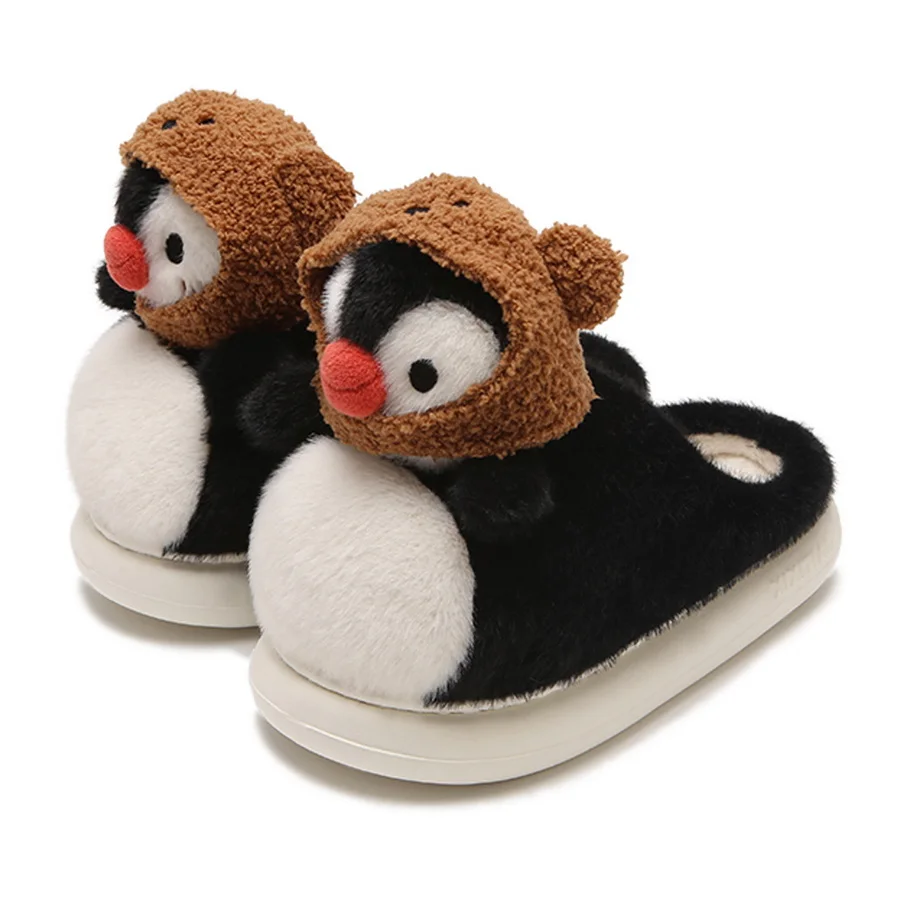 

Ins adorable penguins slippers women luxury home backless shoes woman winter thermal slides slipper new ladies animal flip flops