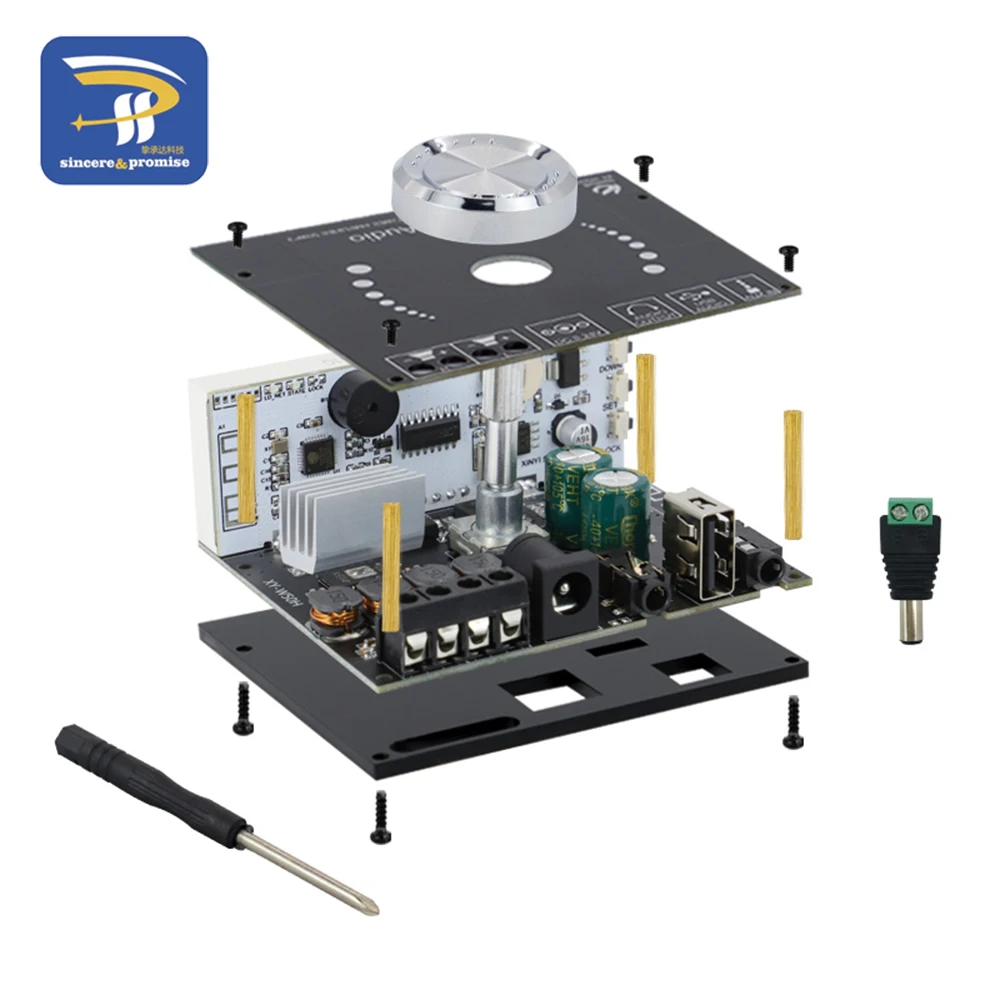 HIFI 50W*2 Stereo Bluetooth 5.0 Digital Power Amplifier Board Module With WIFI Timing Clock XY-W50L With Fashion Sense