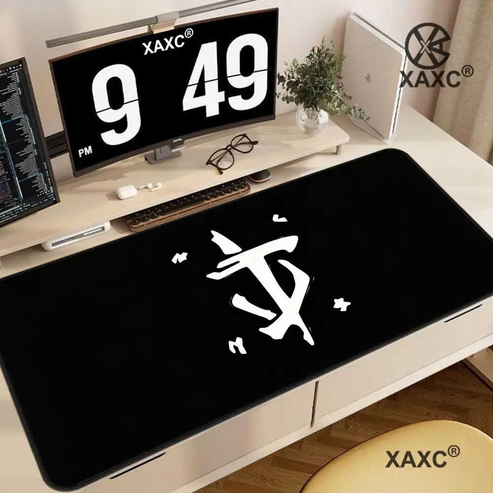 D-DOOM Gaming Mouse Pad XXL Red Black Demon Art Desk Mat Non-slip Rubber Base Locking Edge Keyboard Pad FPS Gamers HYBXXC