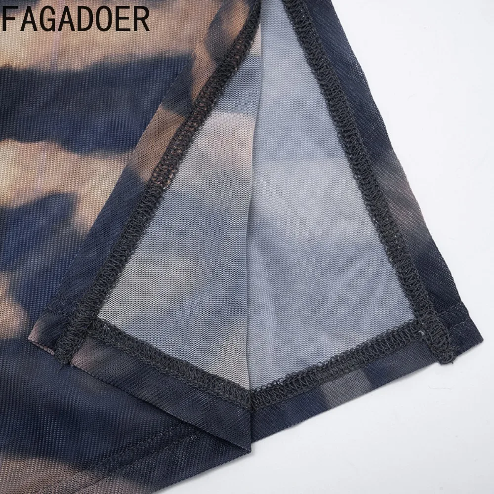 FAGADOER – ensemble 2 pièces imprimé griffe pour femme, tenue Sexy, épaules dénudées, manches irrégulières, haut court et jupe, Streetwear, nouveau