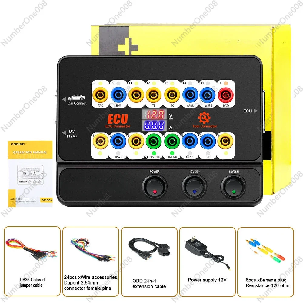 GODIAG GT100 + OBD II Break Out Box ECU Universal Connection Protocol Communication Detector