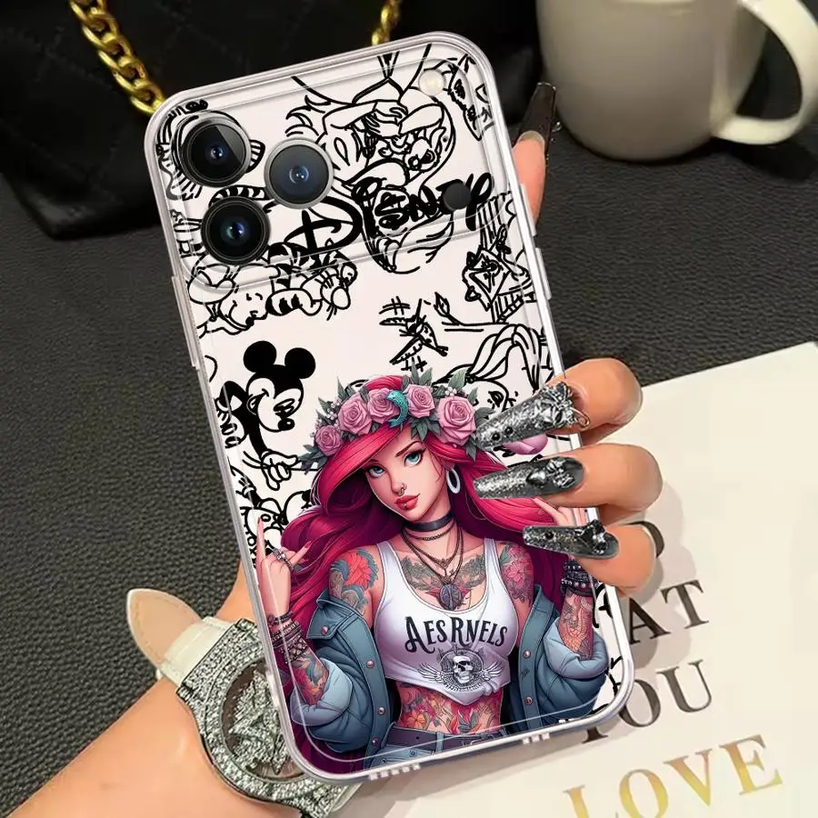 เคสโทรศัพท์ลายเจ้าหญิงแอเรียลจากดิสนีย์ สำหรับ iPhone 17 Air XR 7 8 16e 13 12 11 Pro MAX 12 Mini 16 15 14 Plus  แบบนิ่ม