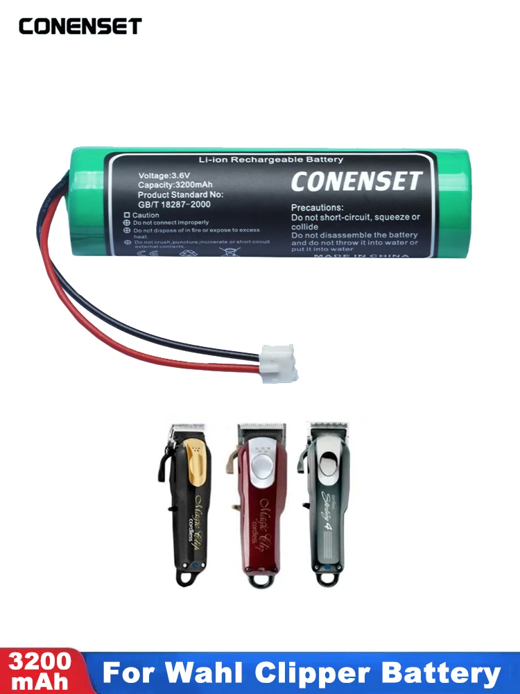 3.7V 3200mAh Replacement Battery For Wahl 8591 8504 1919 8591L 8504L Magic Clipper Designer Senior Cordless