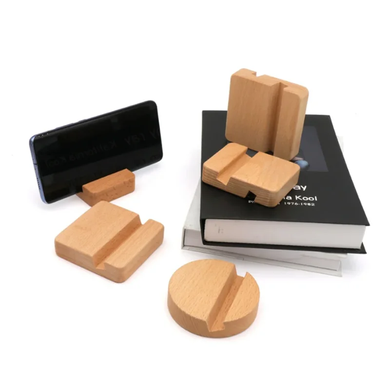 

100Pcs Mobile Phone Stand Universal Wood Bracket Phone Bracket IPad Flat Bracket Lazy Desktop Phone Stand Party Gift